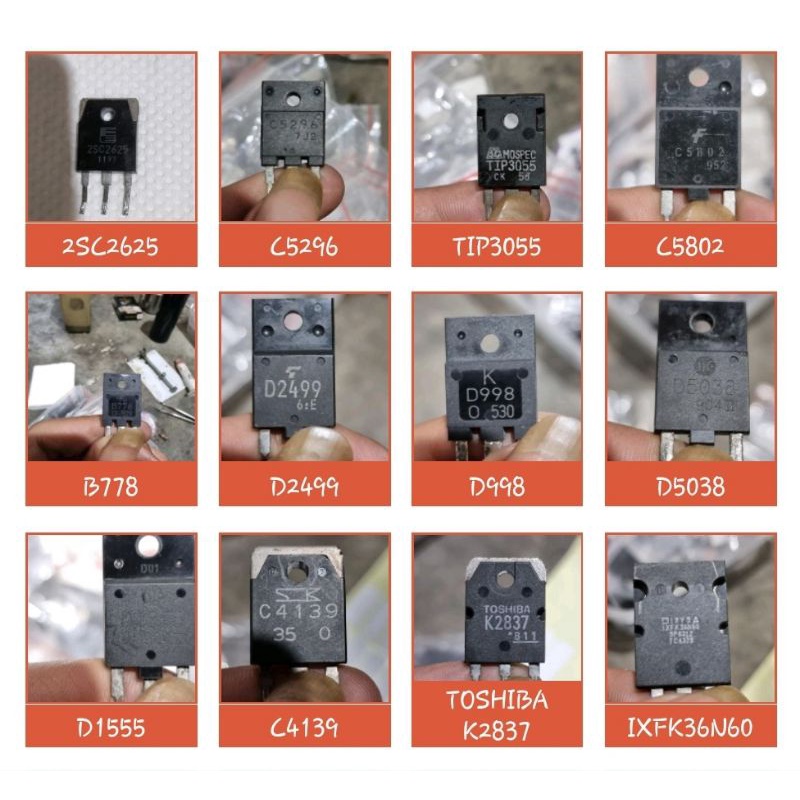 IC Transistor Mospec 2SC2625/TIP3055/C5802/B778/D2499/D998/D1555/C4139/IXFK36N60/S30SC4M/ST2001FX/3D
