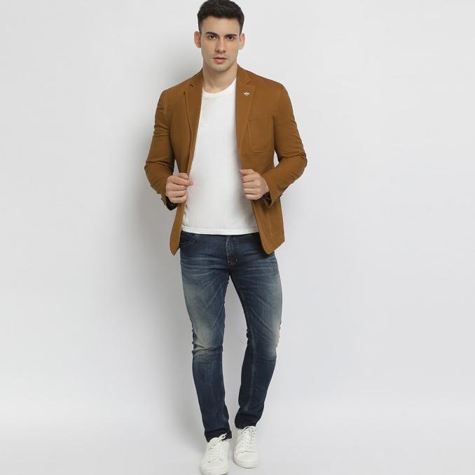 Carlos Moreno Blazer Casual Pria BSM 31010 Terracotta