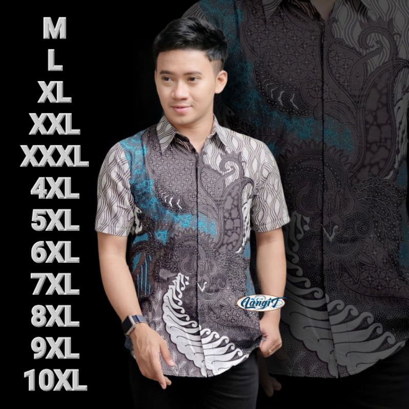 Kemeja batik pria lengan pendek big size M L XL XXL XXXL 4XL 5XL 6XL 7XL 8XL 9XL 10XL seragam