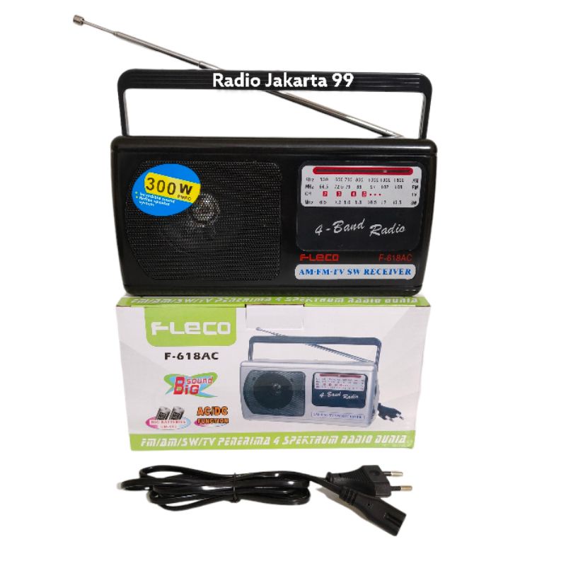 Radio Fleco F-618AC Portable FM AM SW TV