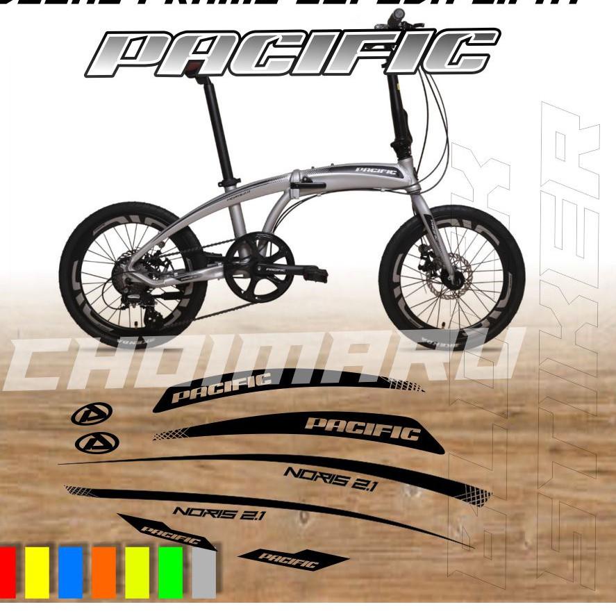 PLI.18Oc22ᴷ ◦ DECAL STICKER FRAME SEPEDA LIPAT PACIFIC NORIS