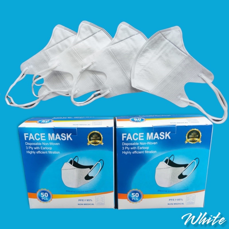 Masker duckbill warna warni 50 pcs 3 Ply Masker Duck bill Rainbow