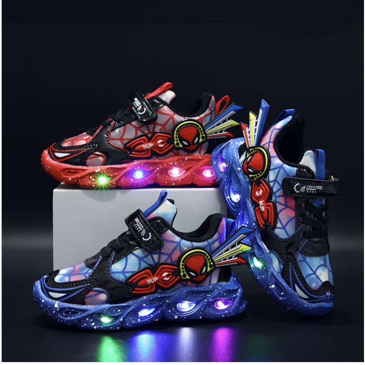 babyfit RISING SPIDER NEW sepatu sneakers anak cewek cowok sepatu lampu LED anak gs-1022