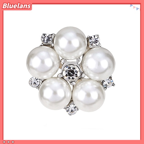 Bluelans Fashion Rhinestone Flower Brooch Pin Imitation Pearl Wedding Jewelry Accessory