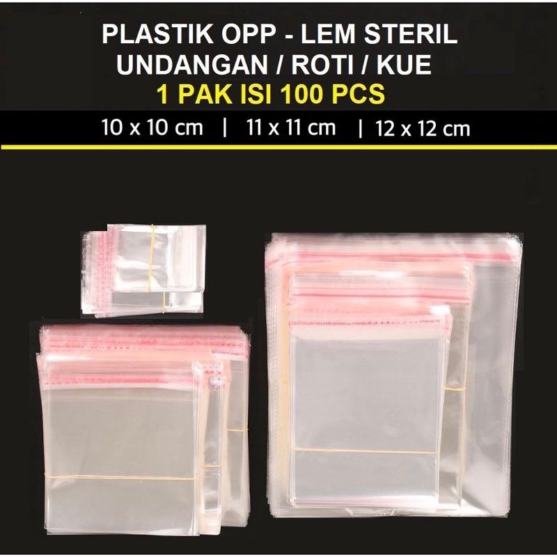 Jual Plastik Opp 10x10 11x11 12x12 Isi 100lbr Opp Roti Opp Bakery Plastik Opp Lem 6900