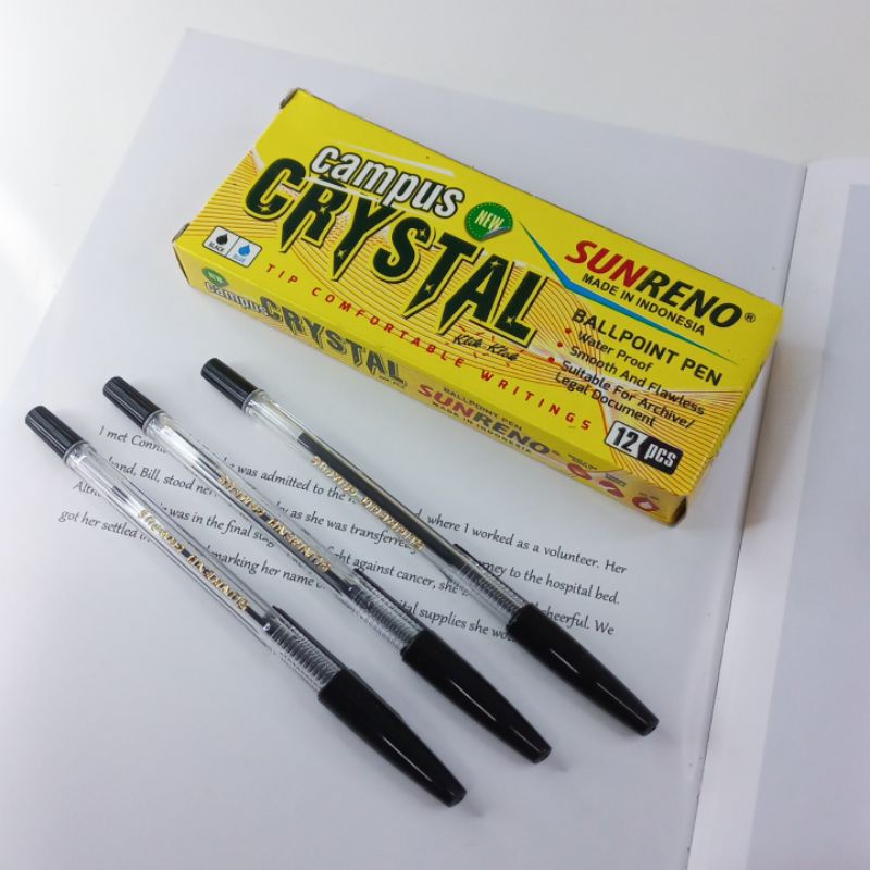 

Ballpoint Pen Sunreno Crystal Campus Isi 12Pcs