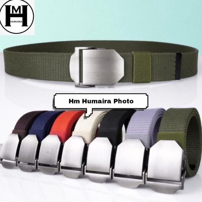 [BISA COD] sabuk ikat pinggang pria kanvas polos gesper pria belt men sabuk cowok