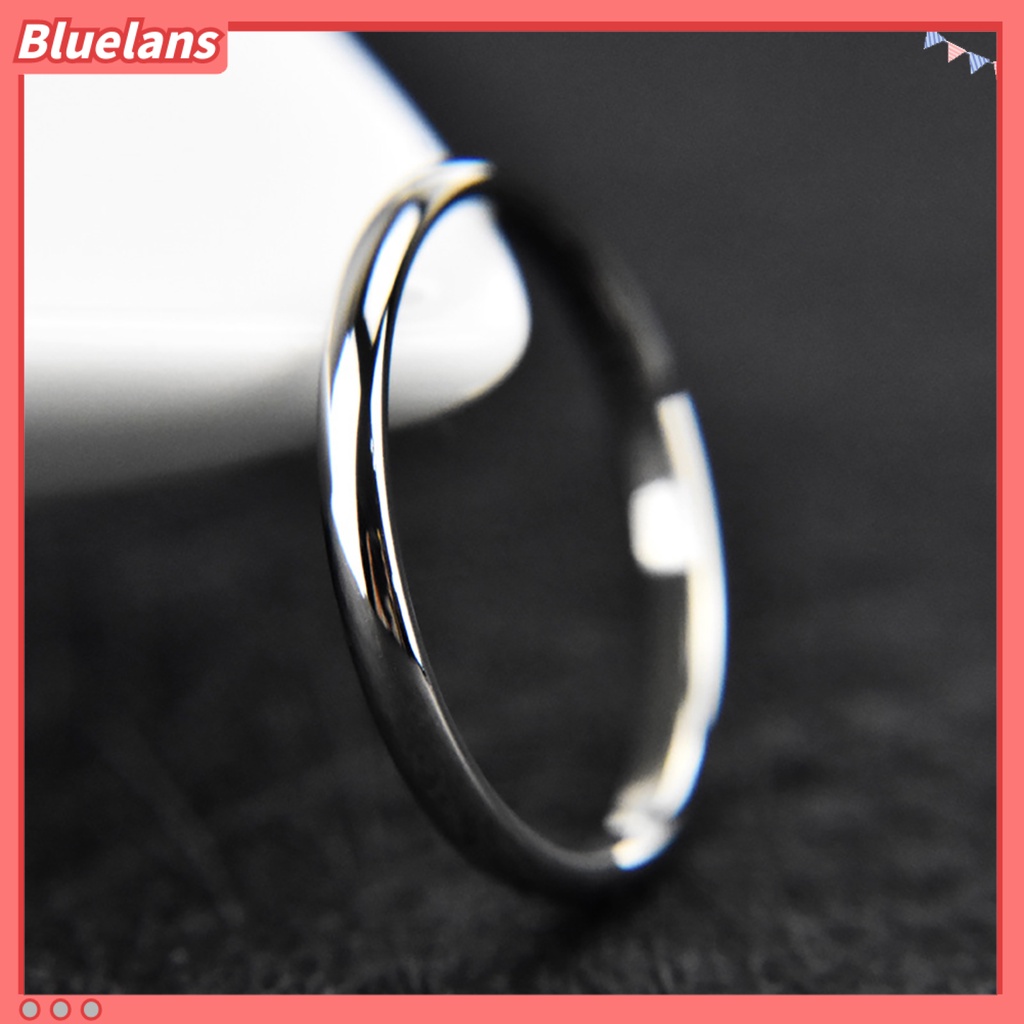 Bluelans Couple Ring Versatile Delicate Titanium Steel Geometric Finger Ring Party Anniversary Engagement