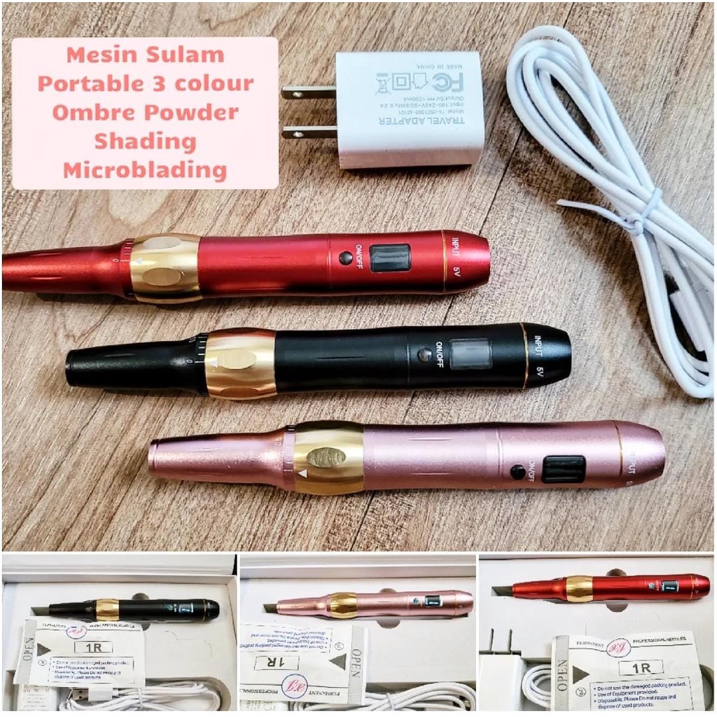 Mesin Sulam Alis Portable 3 Colour Ombre Powder Shading Microblading Best Seller