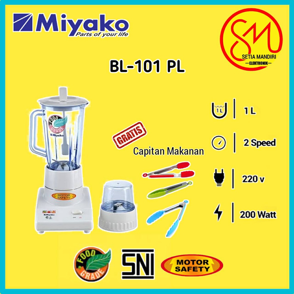 Jual MIYAKO BL101PL Blender 2in1 Plastik 1 Liter BL-101 PL 101PL ...