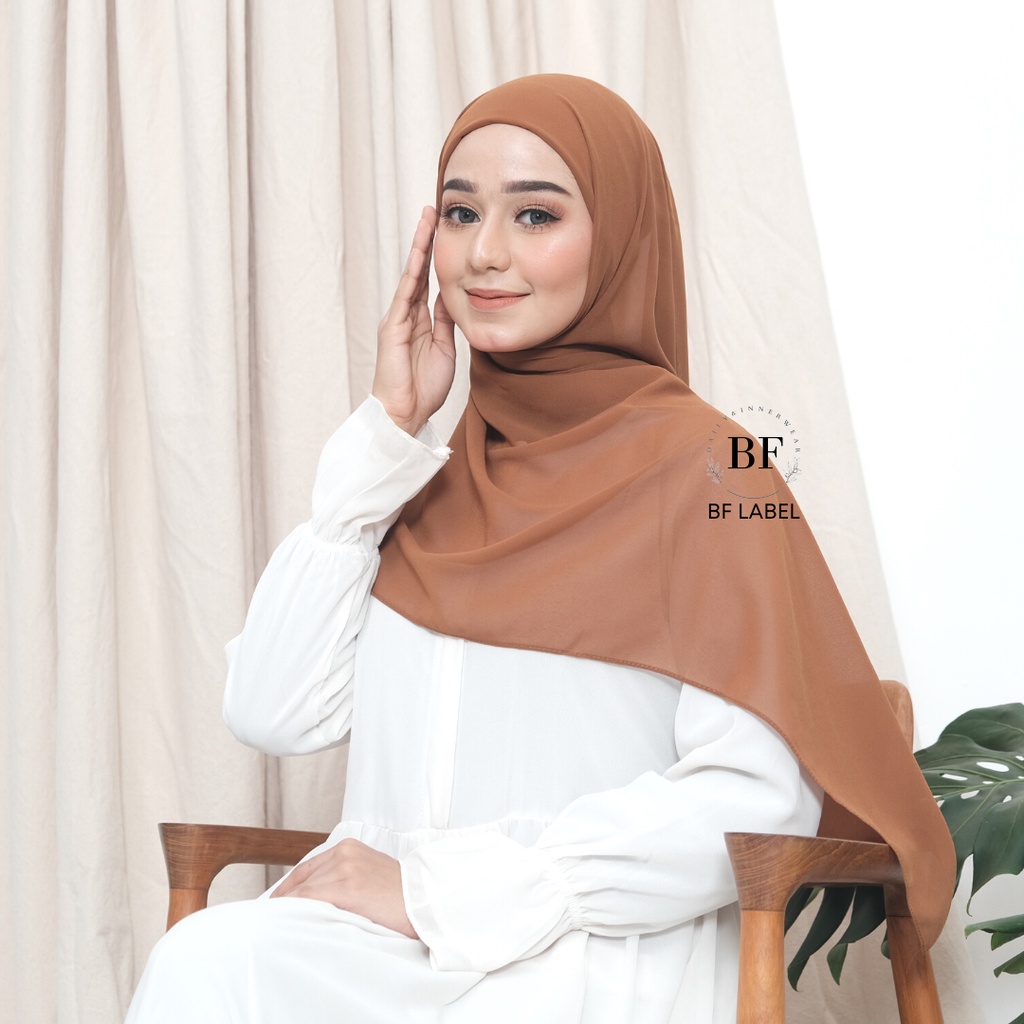 BF Label - Pashmina Instant Inner Ciput 2in1 Murah | Bahan Ceruty Babydoll