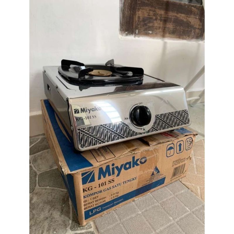 Miyako Kompor Gas 1 Tungku KG-101SS FREE Selang Gas Miyako