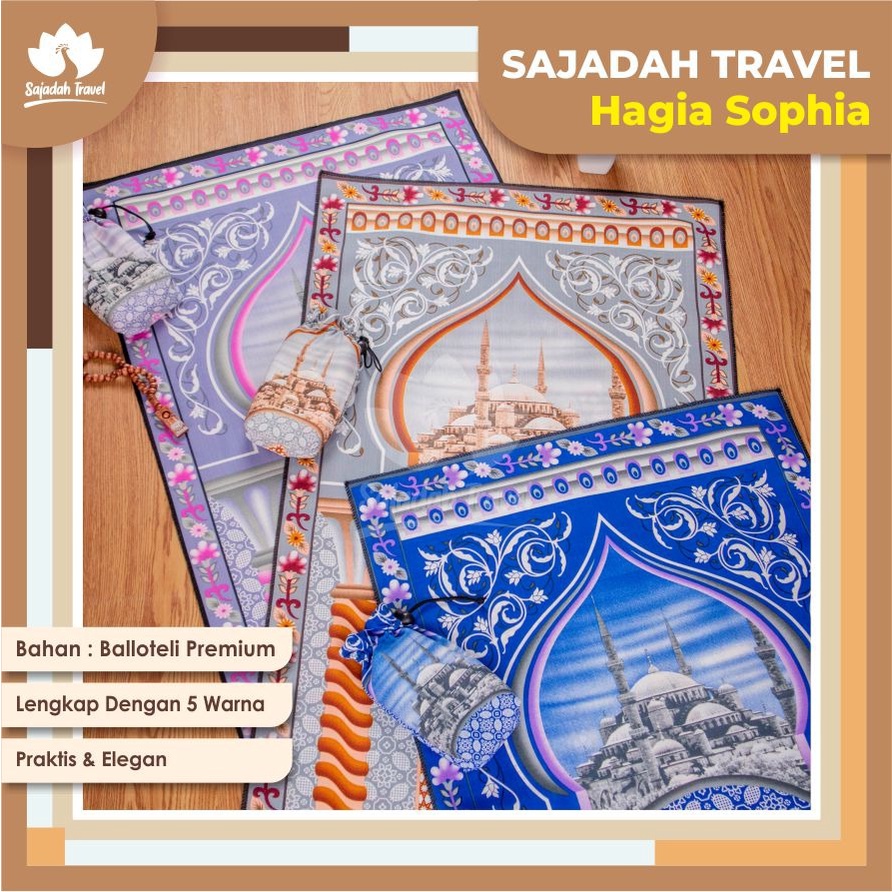 Jual Sajadah Travel Hagia Sophia Free Pouch Sejadah Travelling X