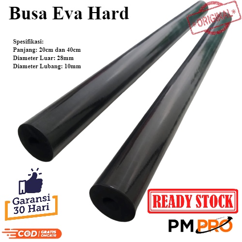 Busa Eva Hard Hitam Panjang 40cm Diameter Lubang 10mm Gagang Pancing Atau Spon Keras Untuk Pegangan 