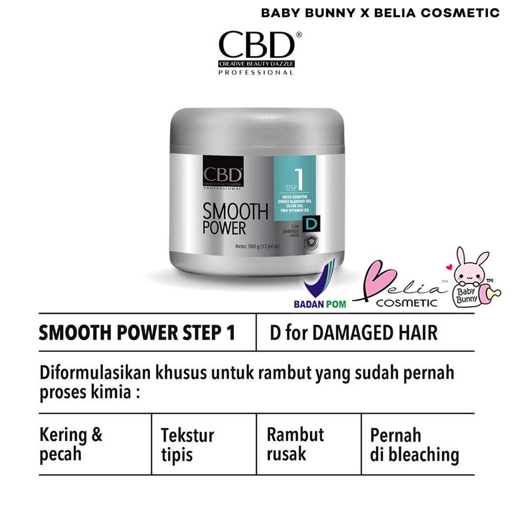 ❤ BELIA ❤ CBD Hair Smoothing Series | Smooth Power | Normal | Resistant | Damaged | Neutralizer | Perawatan Rambut | BPOM