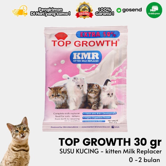 Susu Kucing Baru Lahir Top Growth Kitten Milk Replacer KMR Sachet 30gr