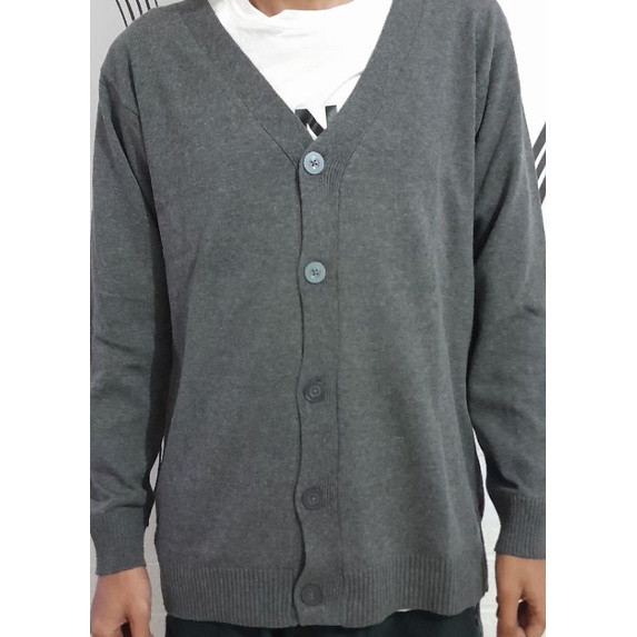 Cardigan Clean dark grey / Cardigan Pria Kekinian Warna dark grey/ Cardigan dark grey Casual dan Formal