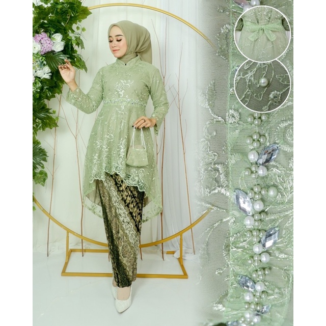 SKS-(COD)-Kebaya Aurora Lesti / Stelan Kebaya Wisuda Terbaru/ Kebaya Kondangan / Kebaya Modern/ Keba