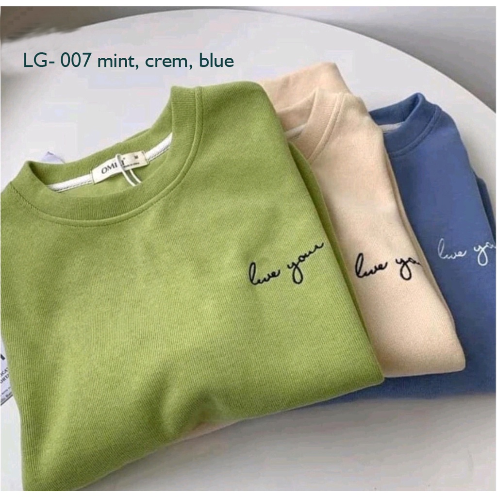 AA1- Sweater Oversize Cewek Fleece Pastel LG-007