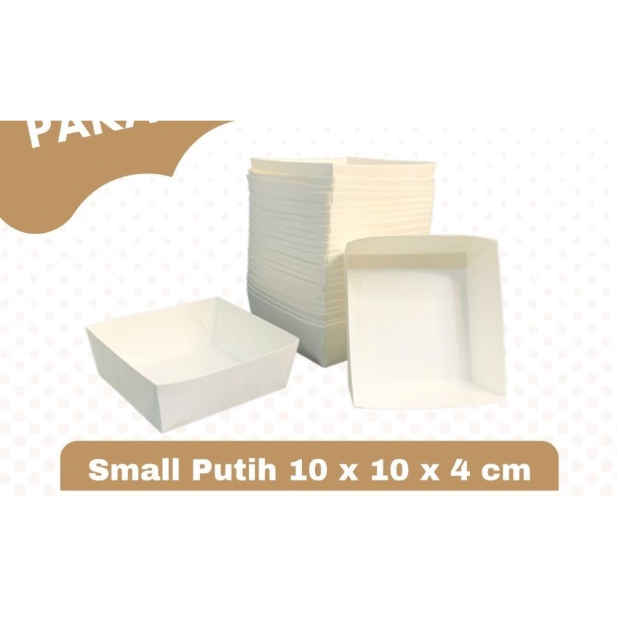 

Pb 50pcs Paper Tray Putih SMALL 10x10x4cm