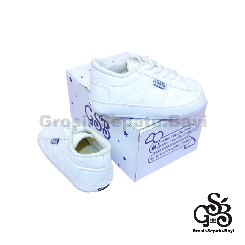 Sepatu Bayi - Baby Shoes - Prewalker  | 2-12 bulan | casual MARGOM PUTIH polos ringan &amp; fleksibel