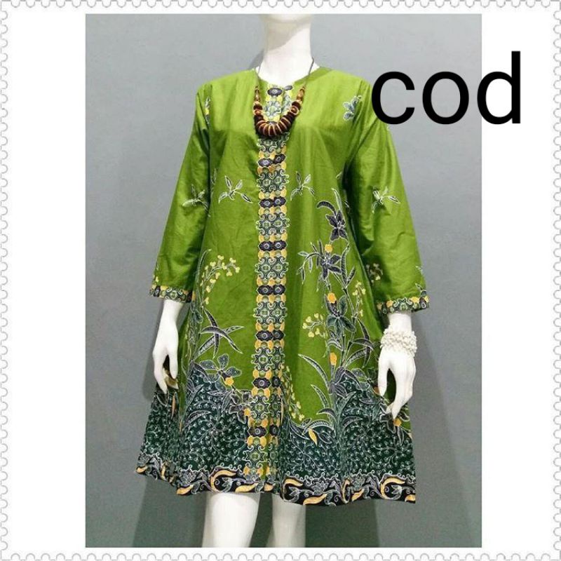 Tunik Batik - Atasan Batik Wanita Modern Kekinian Jumbo ld 120 - Baju Batik Wanita - Baju Kondangan 