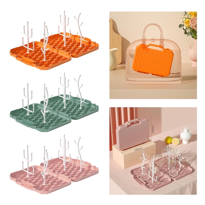 (SHIPPINBG) Rak Pengering Botol Susu / Dot Bayi Portable 24 Jam Dapat Dilipat