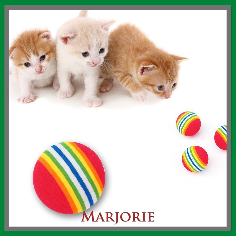 Pet Cat Puppy Toy Ball Rainbow Mengunyah Bola Interaktif Tumbuh Gigi Mainan Menyenangkan - SD-MJD