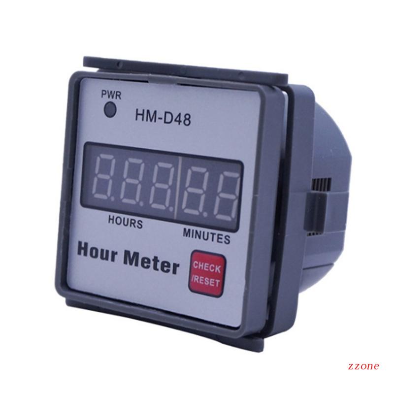 Zzz Hour Meter HM-D48 Hourmeter 0 999.99h 220V Dengan Timer Untuk Mesin Pemotong Rumput