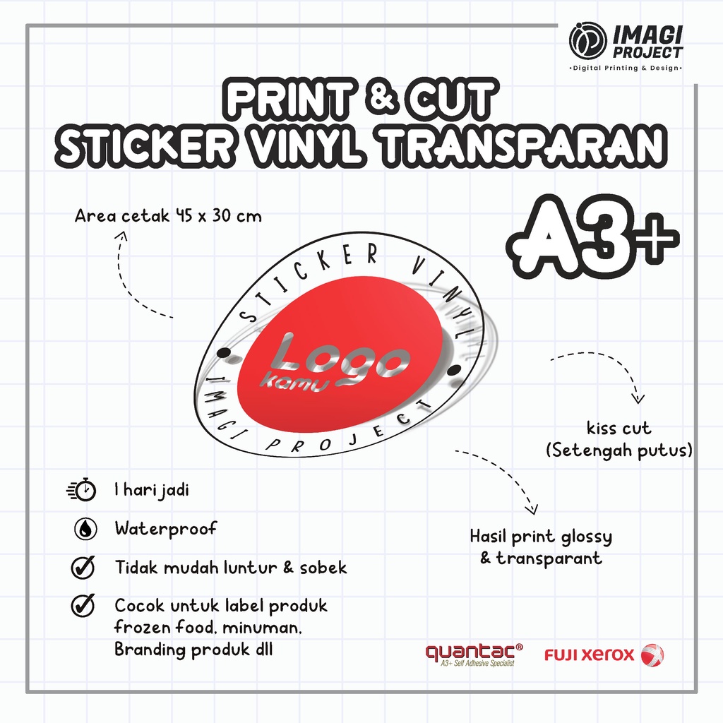 

CETAK STICKER VINYL TRANSPARAN PERLEMBAR A3+