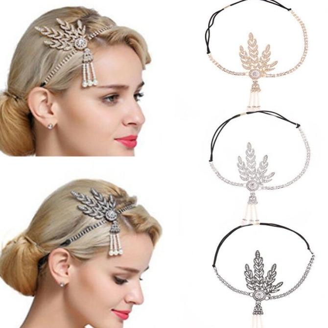Hairpiece Mahkota Great Gatsby Headpiece Aksesoris Hiasan Rambut Pesta