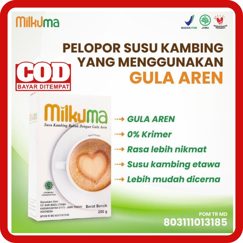 

Susu Kambing Plus Gula Aren MILKUMA 200 Gr Susu Bubuk Murni Susu Kambing Etawa Susu Etawa MILKUMA MILKUNA