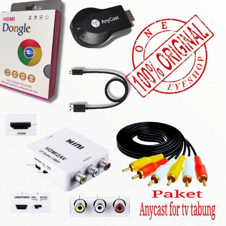Sale SATU PAKET ANYCAST DONGLE HDMI KEUNTUK DENGAN TV TABUNG WIRELES