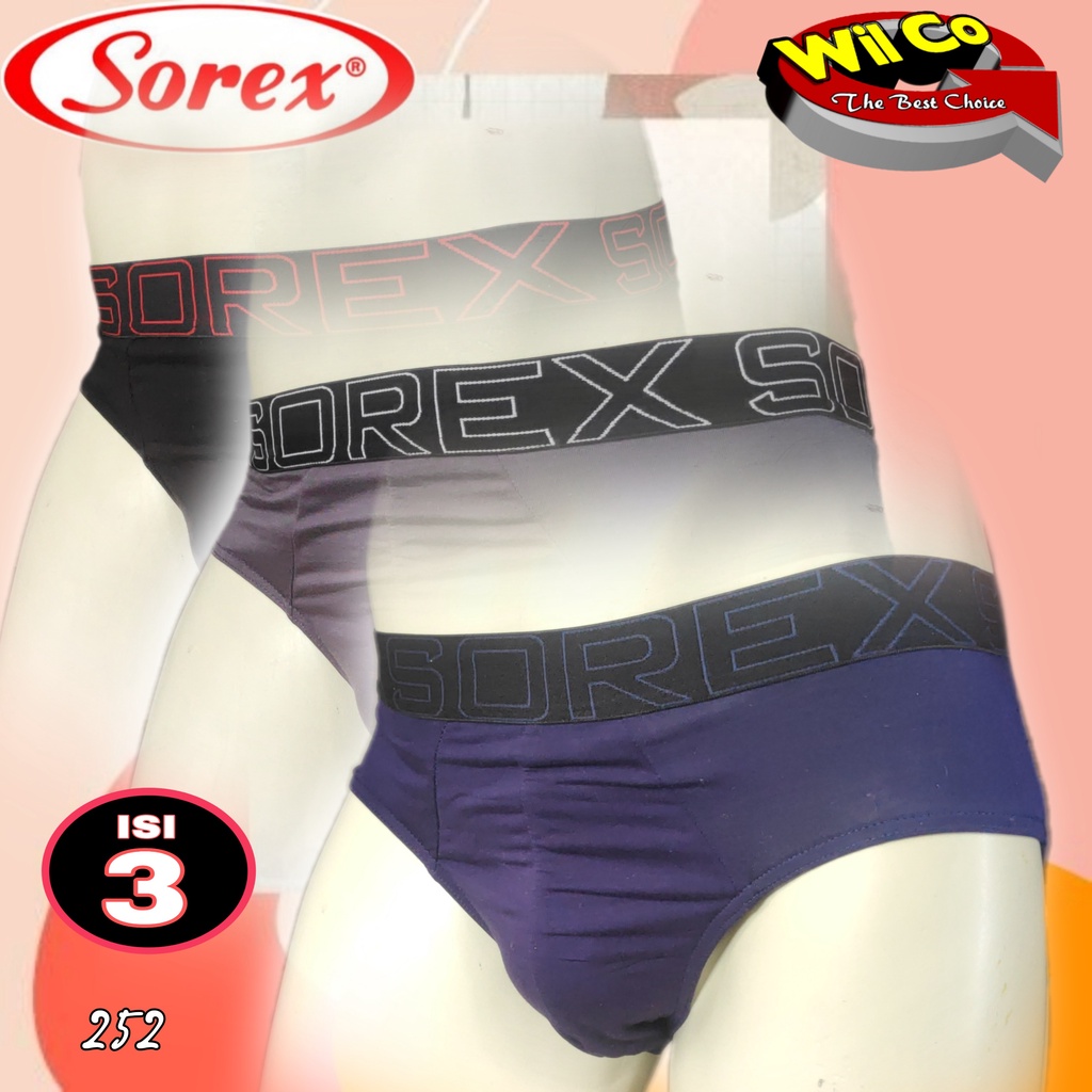 K252T - (HARGA PER 3 Pcs) CELANA DALAM SEGITIGA PRIA PRIA SOREX SIZE S - XL