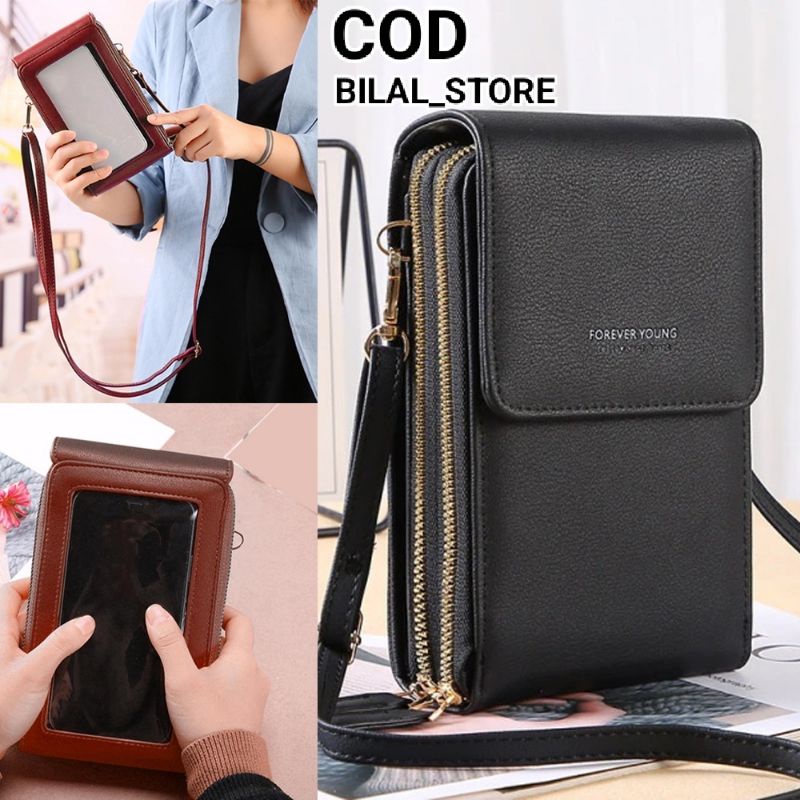 dompet HP selempang wanita forever young touchscreen