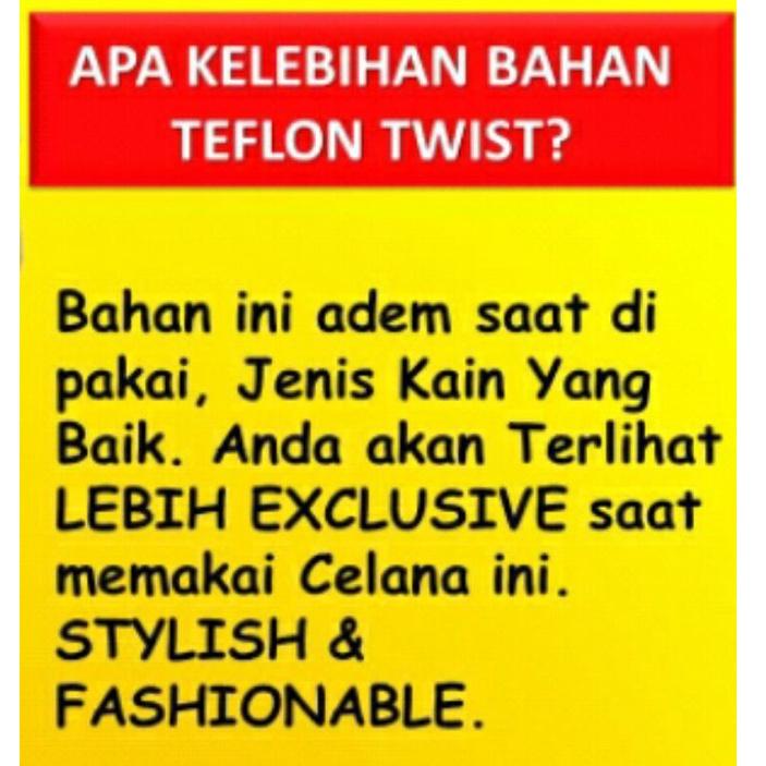 CELANA PRIA SLIM FIT EMPUK ADEM KAIN TISU TWIST TEFLON CELANA PANJANG FORMAL PREMIUM HALUS KERJA KAI