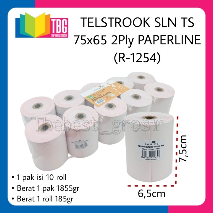 

1 PCS TELSTROOK SLN TS 75X65 2 PLY PAPERLINE / KERTAS KASIR / KERTAS NOTA KASIR (R-1254)