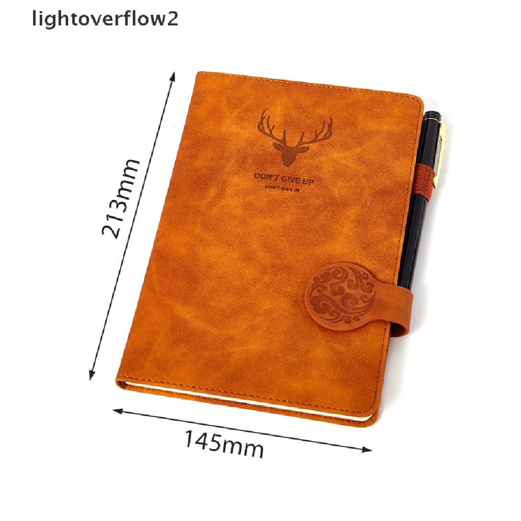 (lightoverflow2) Buku Catatan / Notebook / Catatan Ukuran A5 200 Halaman Cover Kulit PU Super Tebal Untuk Bisnis / Kantor (ID)