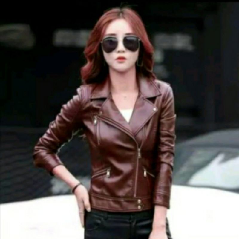 Jaket Semi Kulit Wanita / Jaket Fasion korea stylis original