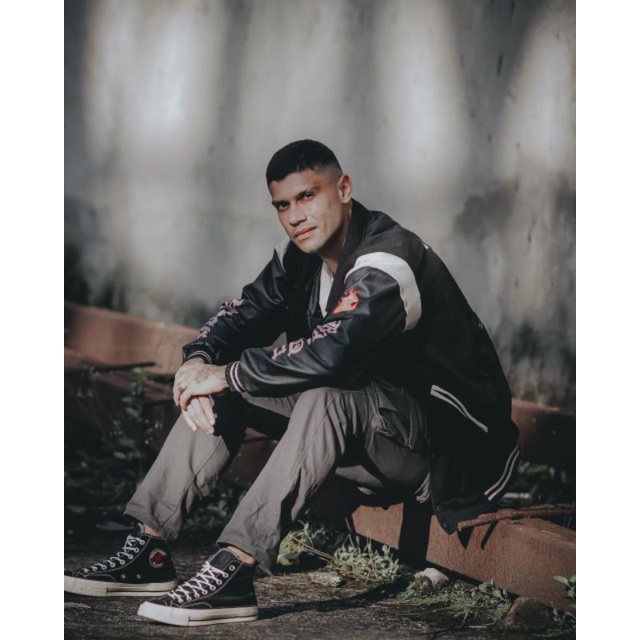 Varsity Jacket SKULL Black Vlieger Original - Jaket Baseball Varsity Vintage Premium