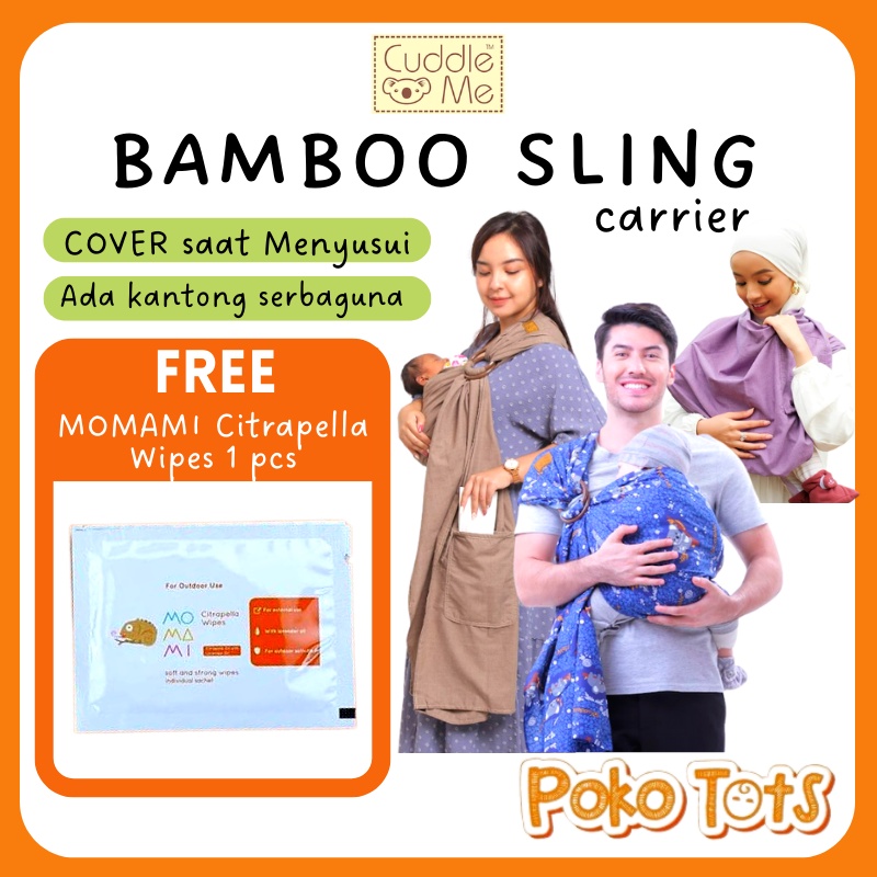 [FREE BONUS] Cuddle Me Bamboo Ring Sling Bambo Gendongan Bayi Modern CuddleMe Ringsling Kain Samping Jarik