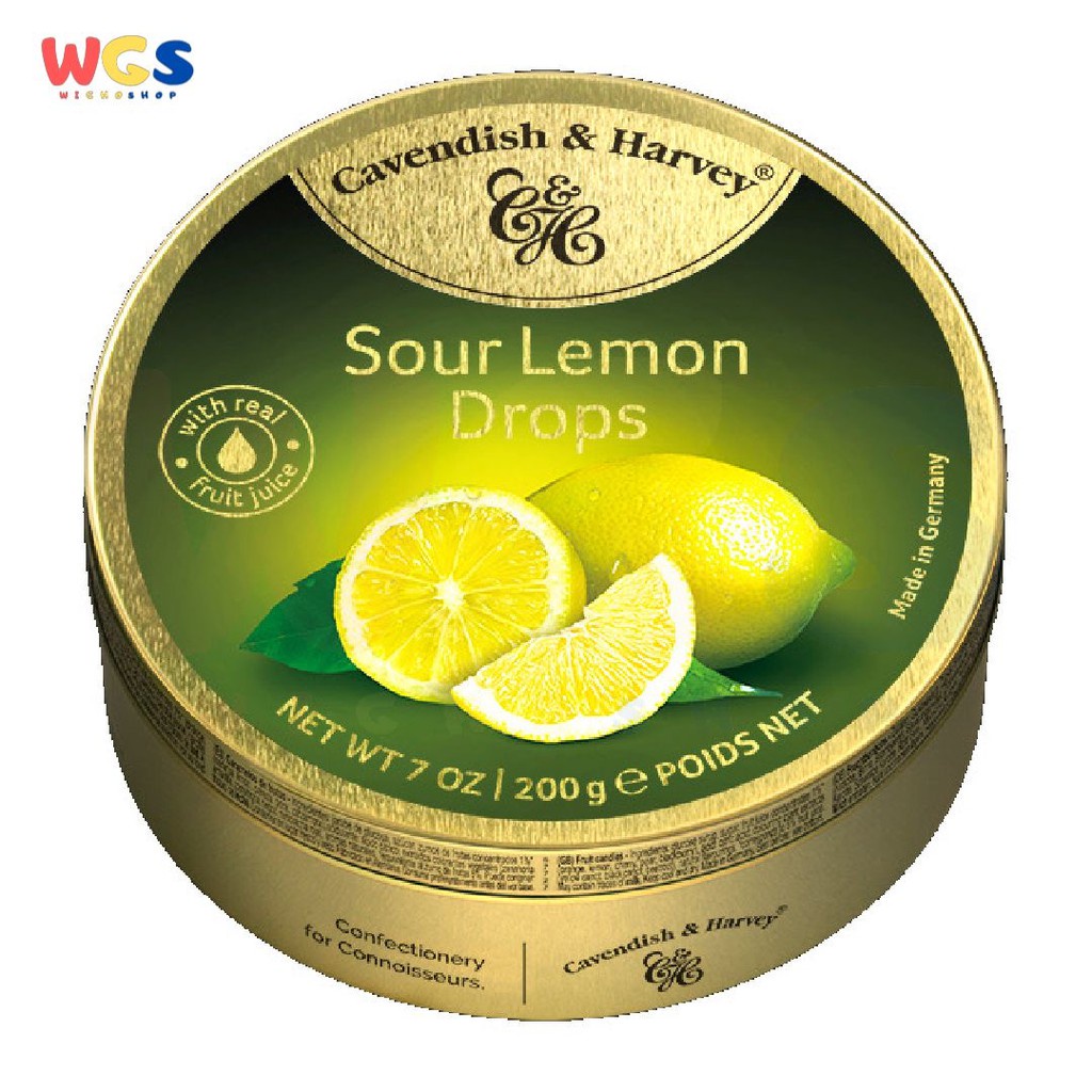 Permen Cavendish &amp; Harvey Sour Lemon Drops Candy 200 gr