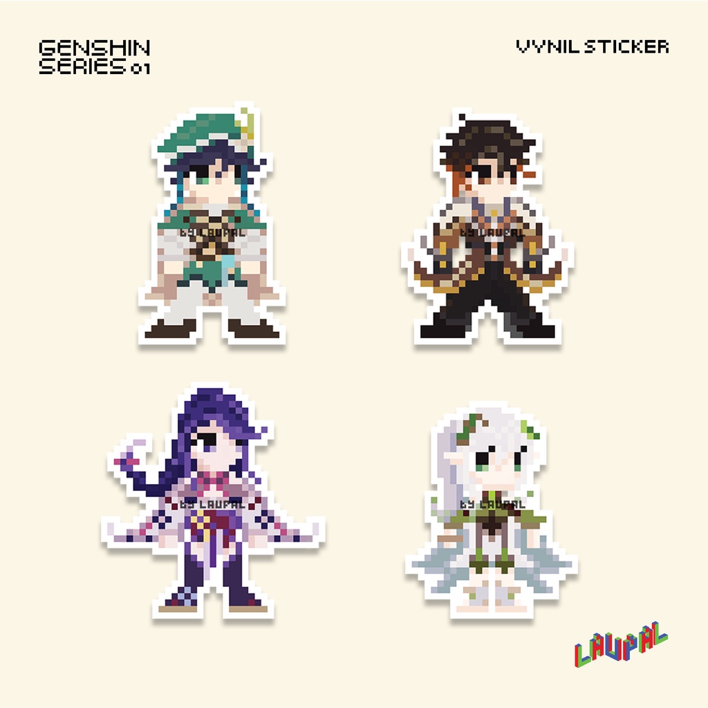 

STICKER SET GENSHIN IMPACT, ARCHON | Venti, Zhongli, Raiden Shogun, Nahida | Pixel Art Anime Manga Stiker HP, Laptop, Tumblr, Planner, Helm, Anti Air | LauPal Studio