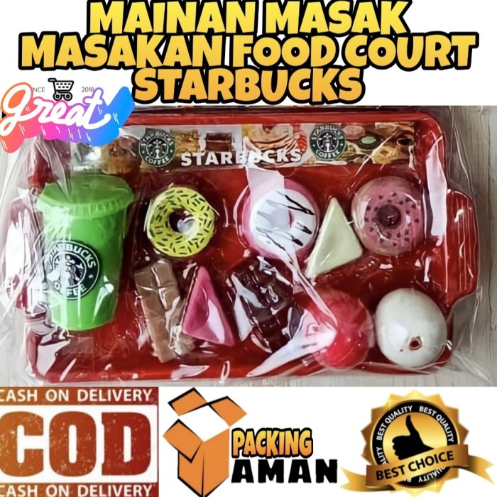 Mainan Anak Masak Food Court Waitress Starbucks / Dapur Cooking Set