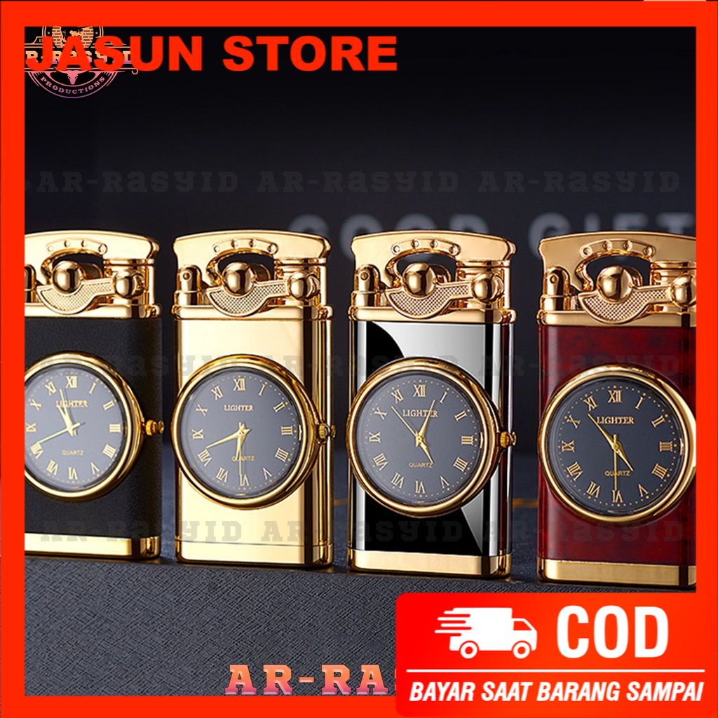 BISA COD! Korek Api Las Gas Jam Elegan Watch Rocker Lighter HF-606 1856