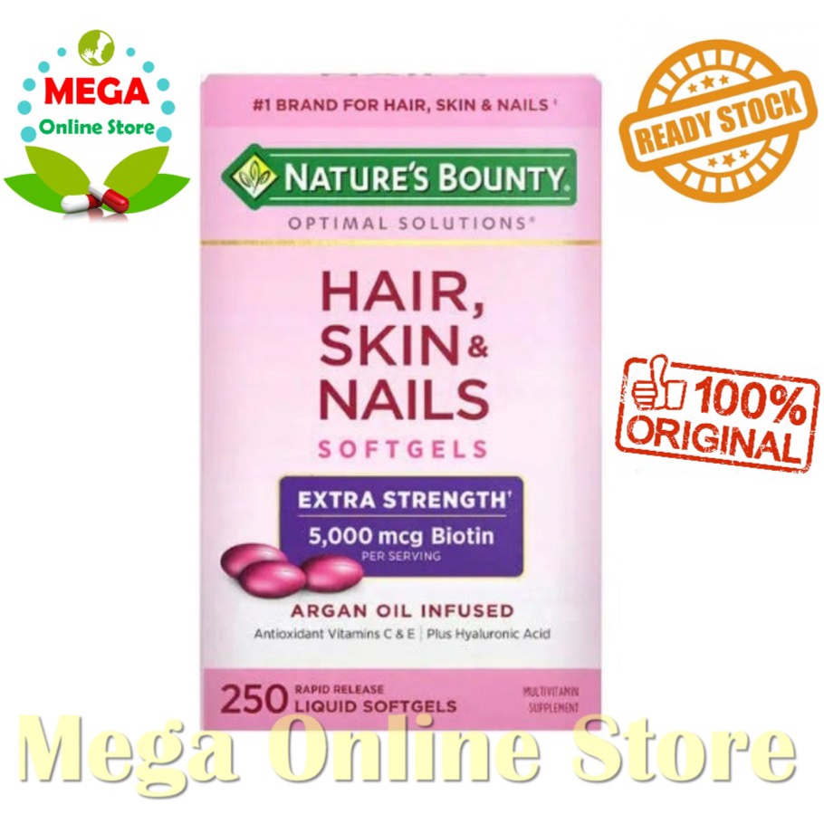 Nature's Bounty Hair Skin Nails 250 Liquid Softgels