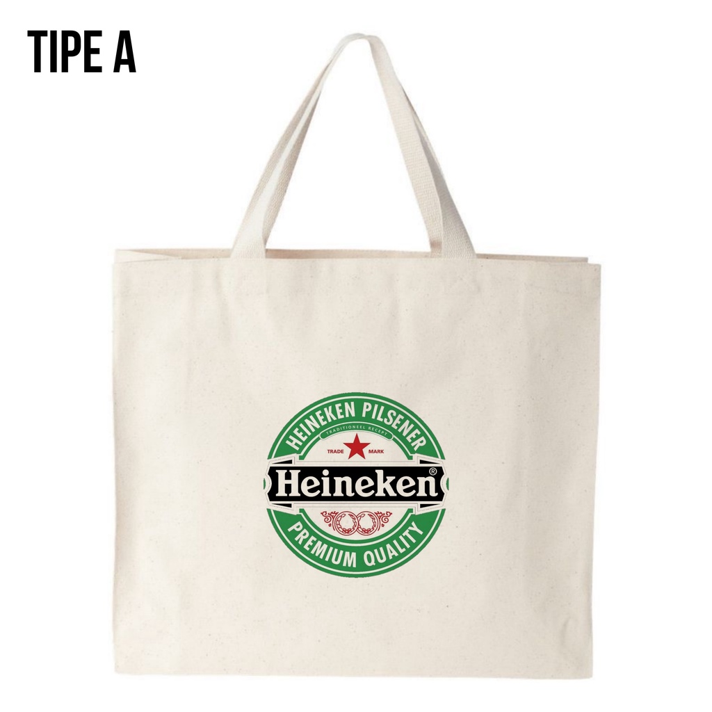 Tote Bag Canvas HEINEKENN STAR / Tas Nudie Canvas / Tote Bag Kanvas / TIPE A