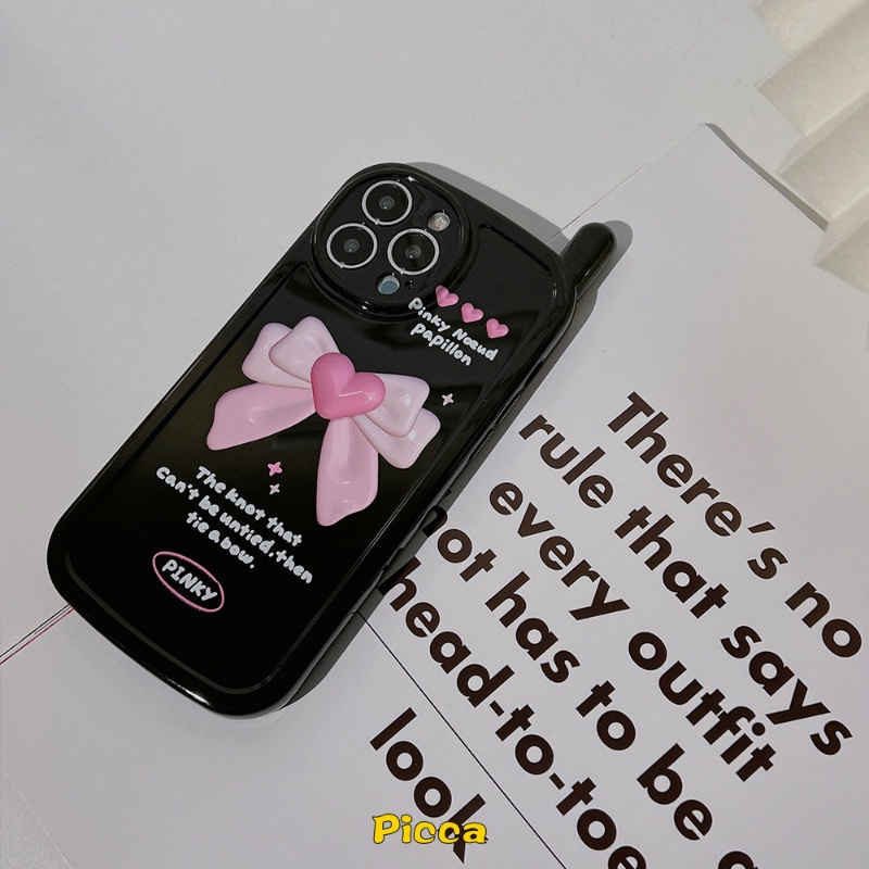 Casing IPhone 11 13 14 12 Pro MAX 7 8 Plus XR 7plus 8plus X XS MAX SE Motif Hati Warna Hitam Pink