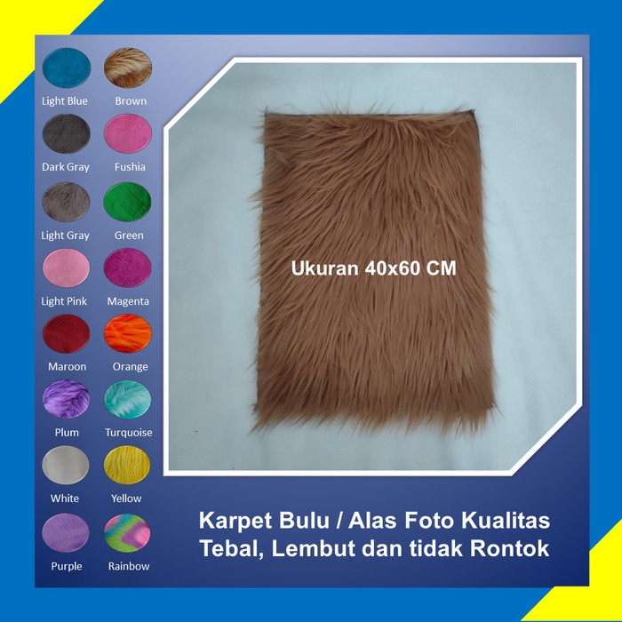 Karpet Bulu Korea 40x60 cm cocok untuk Alas Foto Produk dan Dekorasi - brown(G4I5) Karpet Bulu Ombre