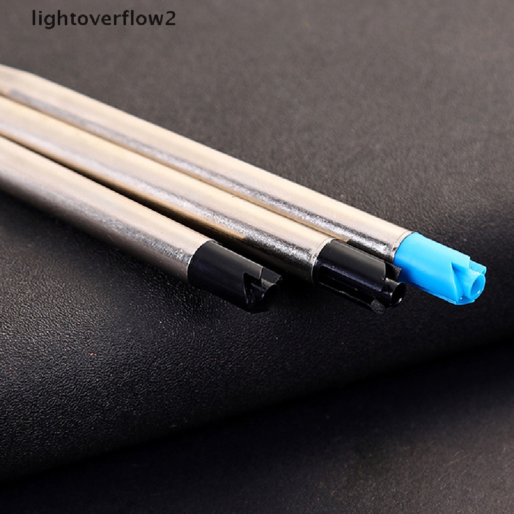 (lightoverflow2) 10pcs / Set Bolpoin 0.5mm G2 Bahan Metal Warna Biru / Hitam Untuk Stationery Sekolah / Kantor